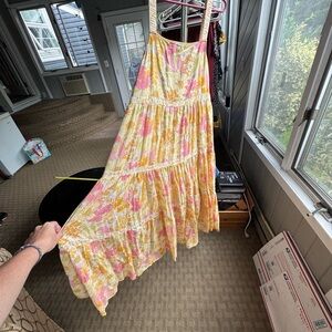 American Eagle Outfitters Floral Maxi Dress - Pink and Yellow